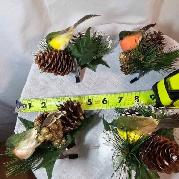 Bird And Greenery Christmas Tree Ornaments Decorations - Picture 3 of 4